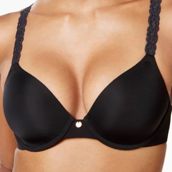 Natori Pure Luxe Black Underwire Tshirt Bra Women's Size 36B - Picture 1 of 9